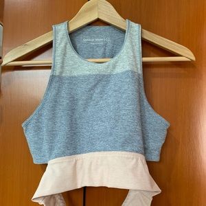 Outdoor Voices Tri-Tone Slashback Crop Top